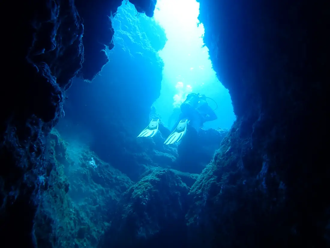 Duikers onder water bij PADI-duikschool Fantasea Divers
